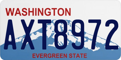 WA license plate AXT8972