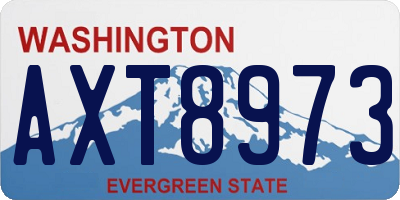 WA license plate AXT8973