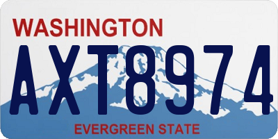 WA license plate AXT8974