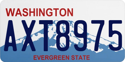 WA license plate AXT8975