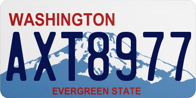 WA license plate AXT8977