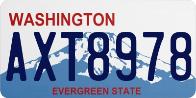 WA license plate AXT8978