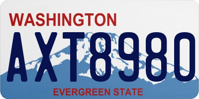 WA license plate AXT8980