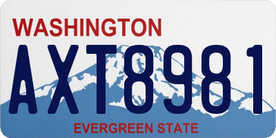 WA license plate AXT8981
