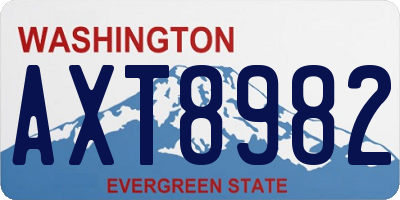 WA license plate AXT8982