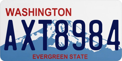 WA license plate AXT8984