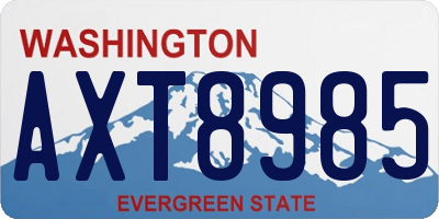 WA license plate AXT8985
