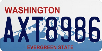 WA license plate AXT8986