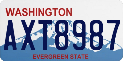 WA license plate AXT8987