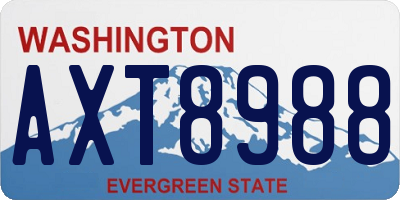 WA license plate AXT8988