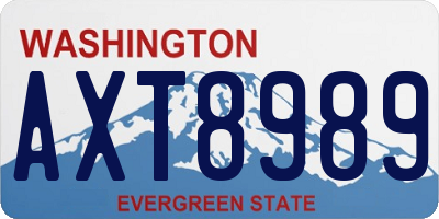 WA license plate AXT8989