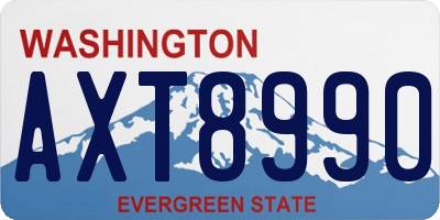 WA license plate AXT8990