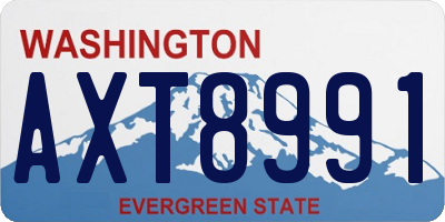 WA license plate AXT8991