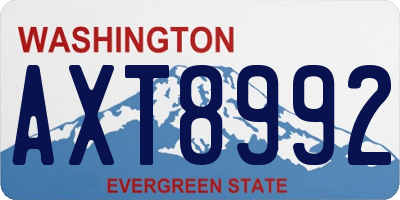 WA license plate AXT8992