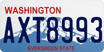 WA license plate AXT8993