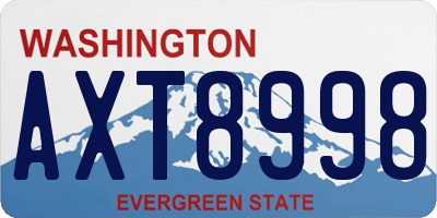 WA license plate AXT8998