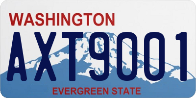 WA license plate AXT9001