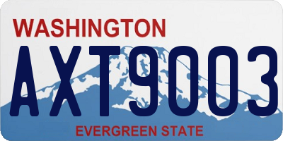 WA license plate AXT9003