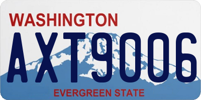 WA license plate AXT9006