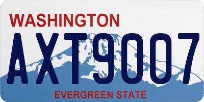 WA license plate AXT9007