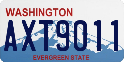 WA license plate AXT9011