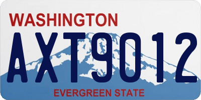 WA license plate AXT9012