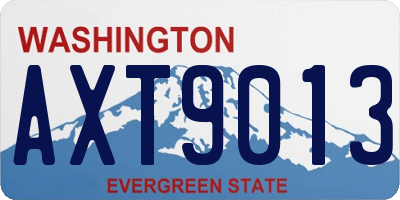 WA license plate AXT9013