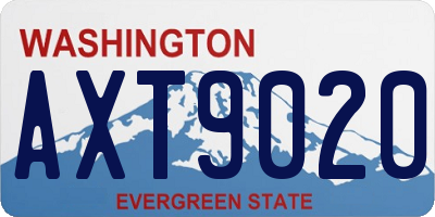 WA license plate AXT9020