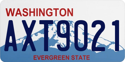 WA license plate AXT9021