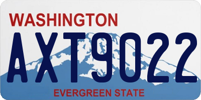 WA license plate AXT9022