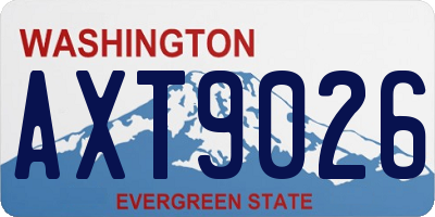 WA license plate AXT9026