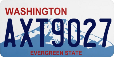WA license plate AXT9027
