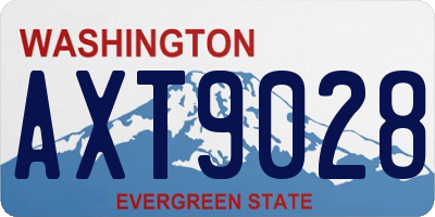 WA license plate AXT9028