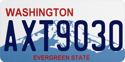 WA license plate AXT9030