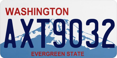 WA license plate AXT9032