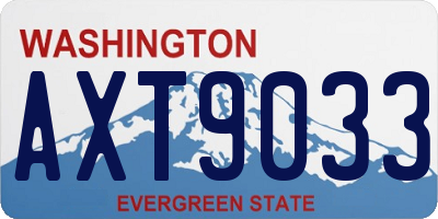 WA license plate AXT9033