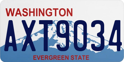 WA license plate AXT9034