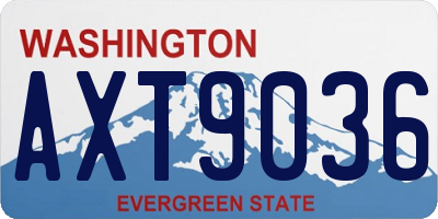 WA license plate AXT9036