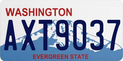 WA license plate AXT9037