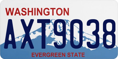 WA license plate AXT9038