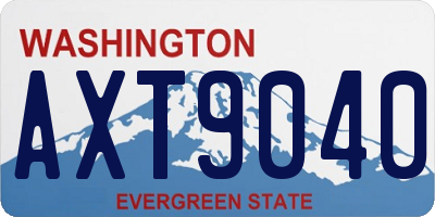 WA license plate AXT9040