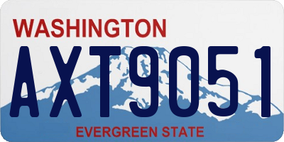 WA license plate AXT9051