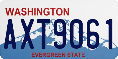 WA license plate AXT9061