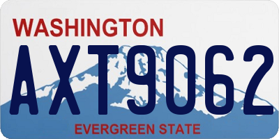 WA license plate AXT9062