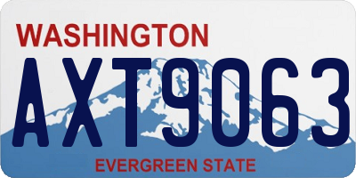 WA license plate AXT9063