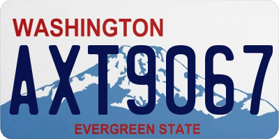 WA license plate AXT9067