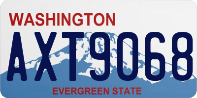 WA license plate AXT9068