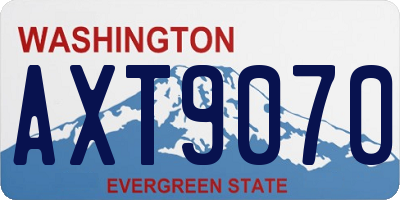 WA license plate AXT9070