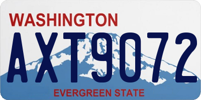 WA license plate AXT9072