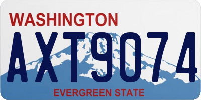 WA license plate AXT9074